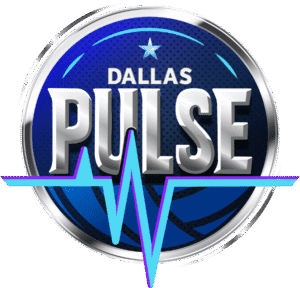 A round blue and silver logo with the text “Dallas Pulse” over a basketball and a stylized pulse line across the front, highlighting Dallas Pulse Major League Volleyball partnerships.